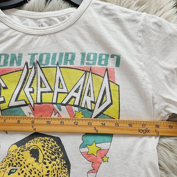 Recycled Karma Def Leppard 1987 Tour TShirt XS White Graphic Band Tee VNT Rock - Picture 8 of 9